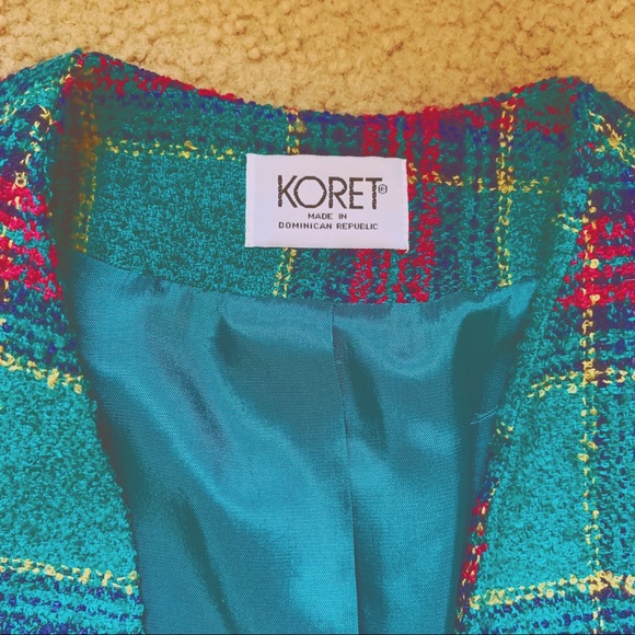 ❌SOLD❌ VTG 80s Colorful Plaid Wool Blazer size Small - Picture 10 of 15